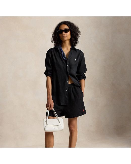 Polo Ralph Lauren Black Linen Drawstring Shorts