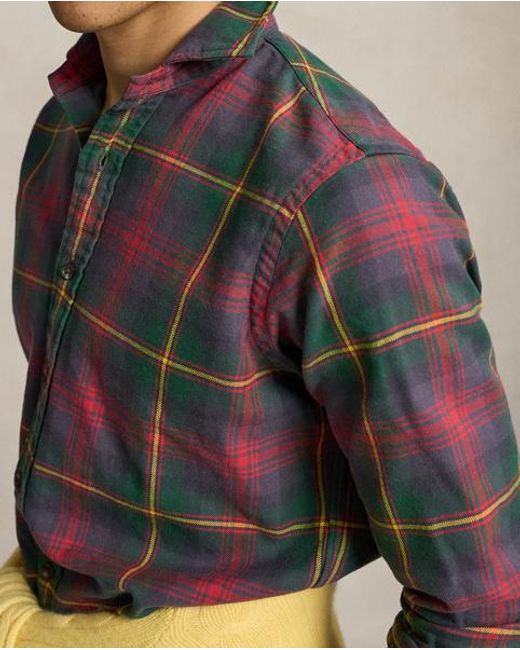 Ralph Lauren Black Classic Fit Plaid Flannel Shirt for men