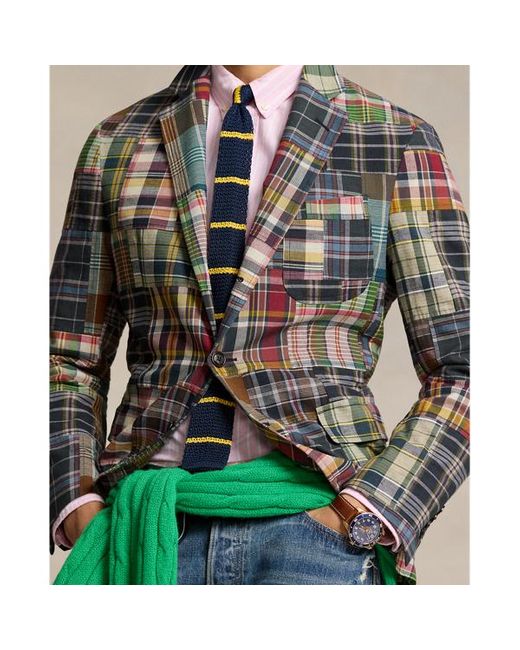 Ralph Lauren Blue Polo Soft Tailored Plaid Suit Jacket for men