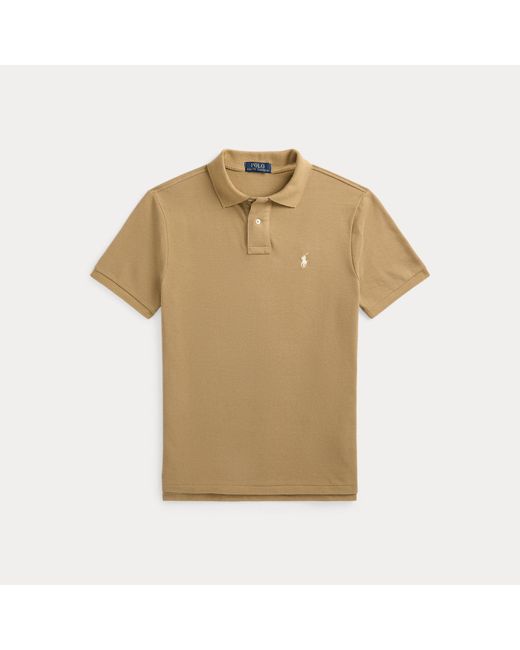 Polo Ralph Lauren Brown Custom Slim Fit Mesh Polo Shirt for men