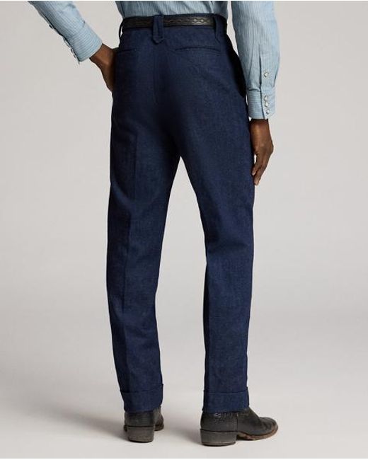 RRL Metallic Slim Fit Denim Western Trousers for men