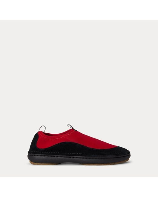 Baskets À Enfiler En Néoprène Et Daim Ralph Lauren en coloris Red