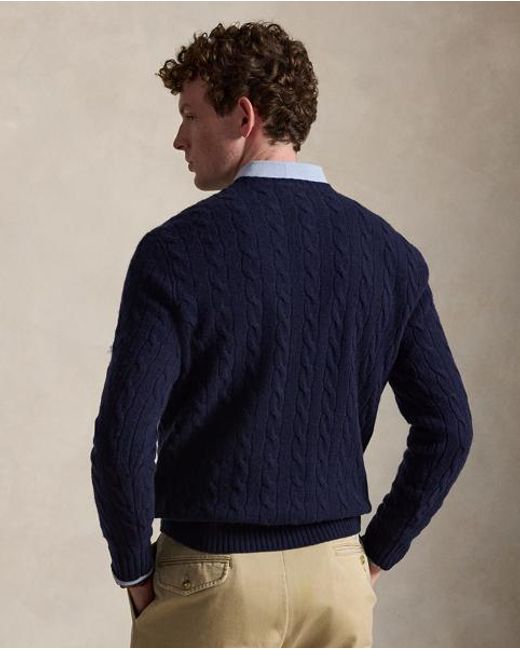 Polo Ralph Lauren Blue Cable-knit Wool-cashmere Jumper for men
