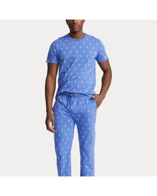 Polo Ralph Lauren Jersey Pyjamabroek Met Kenmerkende Pony in het Blue voor heren
