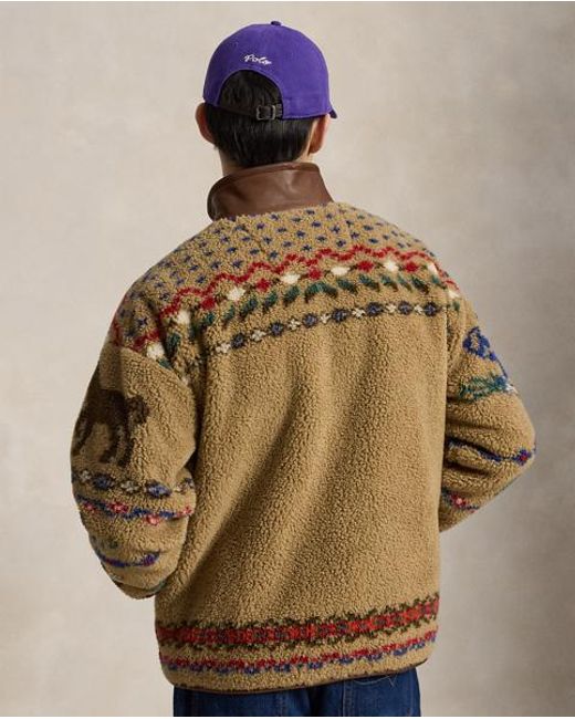 Polo Ralph Lauren Green Scenic Pile Fleece Jacket for men