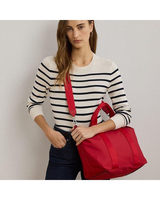 Tote Stevie XL in nylon con cerniera di Ralph Lauren in Red