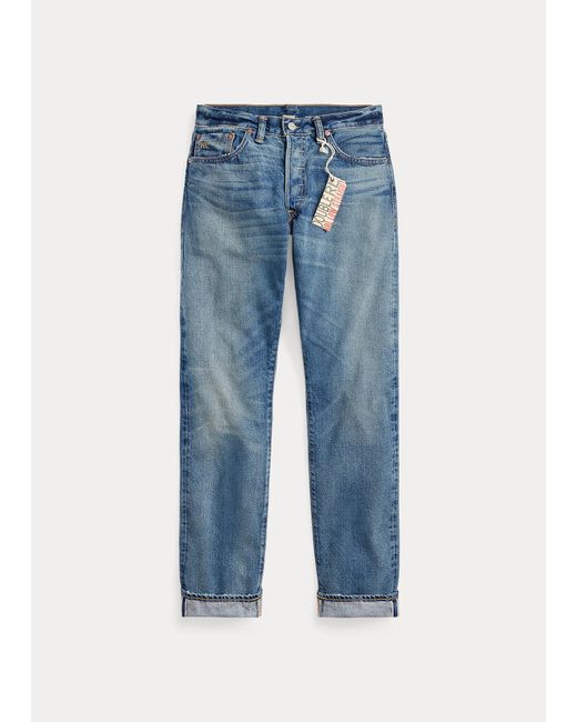 RRL Blue Low Straight Fit Selvedge Jean for men