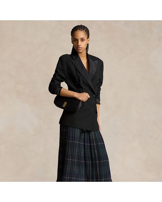Polo Ralph Lauren Black Plaid Pleated Midi Skirt