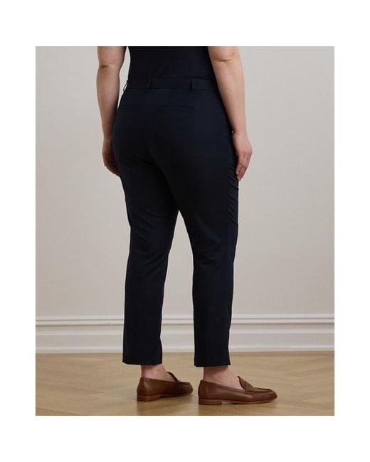 Ralph Lauren Blue Double-faced Stretch Cotton Trouser