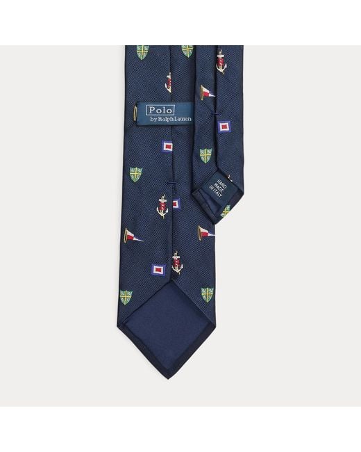 Polo Ralph Lauren Blue Nautical Silk Repp Tie for men
