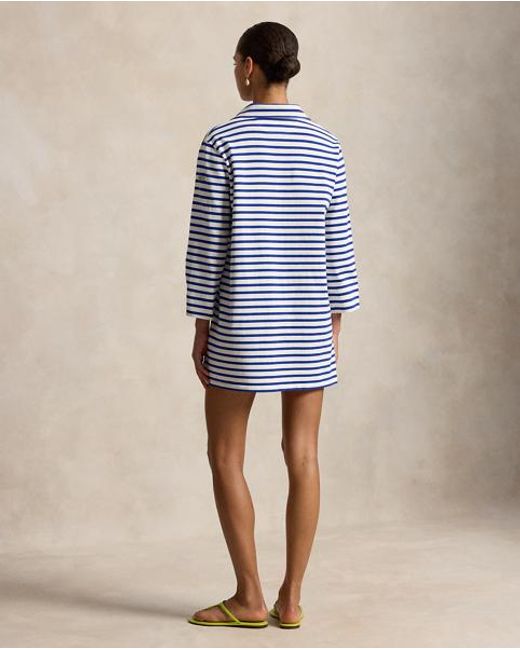 Polo Ralph Lauren Blue Striped Cotton Dress