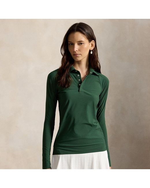 Ralph Lauren Green Slim Fit Performance Long-Sleeve Polo