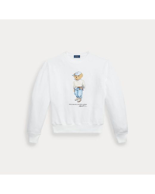 Polo Ralph Lauren White Polo Bear French Terry Crewneck