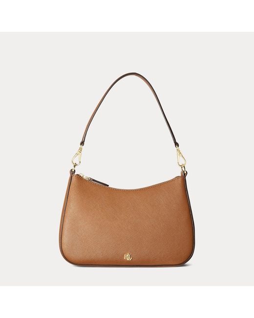 Ralph Lauren Brown Ralph Lauren Crosshatch Leather Medium Danni Bag