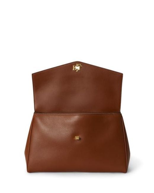 Ralph Lauren Brown Nappa Leather Medium Farrah Soft Satchel