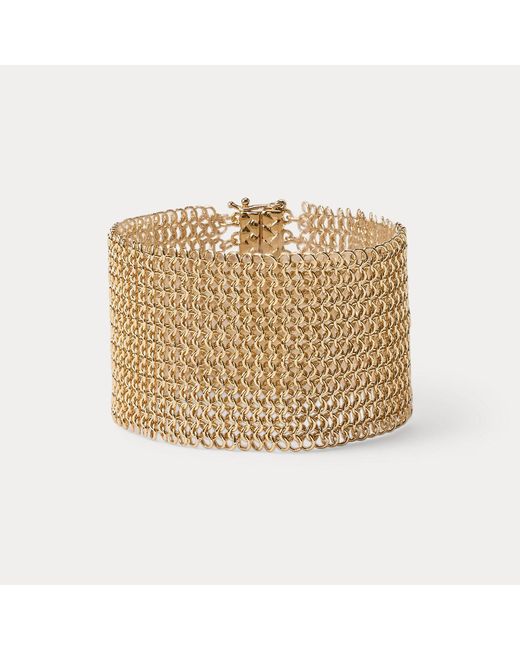 Ralph Lauren Metallic Plated Mesh Flex Bracelet