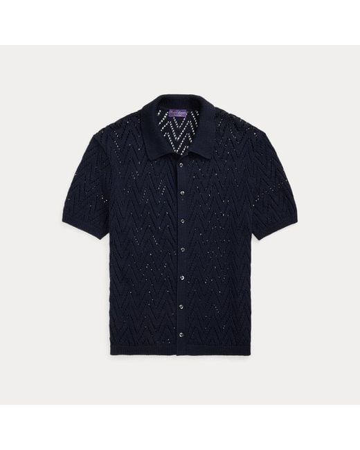 Cárdigan De Algodón Con Textura Ralph Lauren de hombre de color Blue
