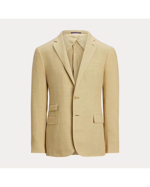 Giacca Kent in lino e seta fatta a mano di Ralph Lauren in Natural da Uomo