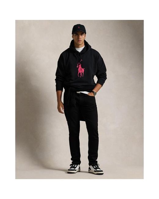 Polo Ralph Lauren Black Pony Relaxed Fit Hoodie for men
