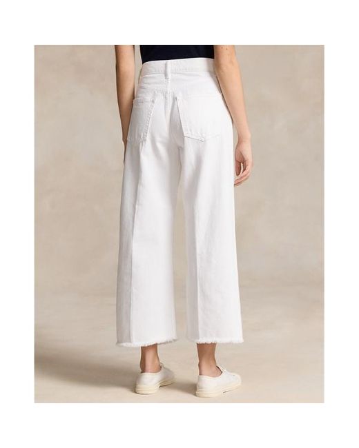Polo Ralph Lauren High-rise Wide-leg Cropped Jean in het White