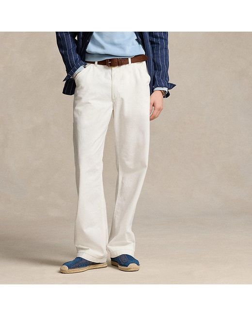 Pantaloni da lavoro a salopette in twill di Polo Ralph Lauren in White da Uomo
