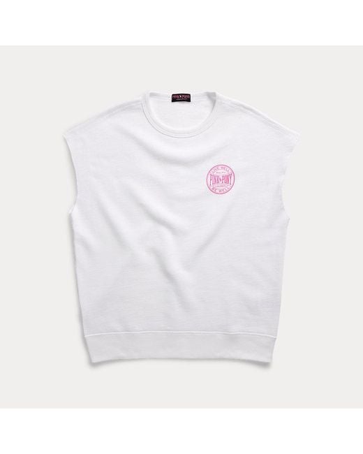 Polo Ralph Lauren White Pink Pony Sleeveless Sweatshirt for men