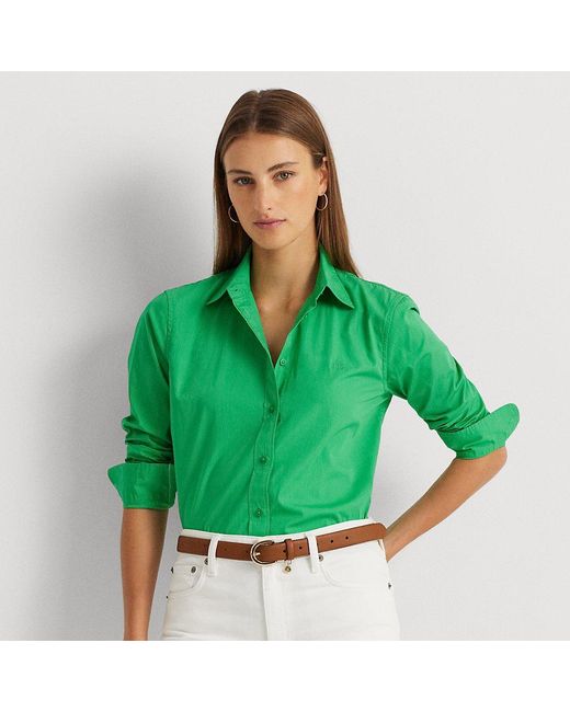 Camisa de algodón ultraligero Lauren by Ralph Lauren de color Green