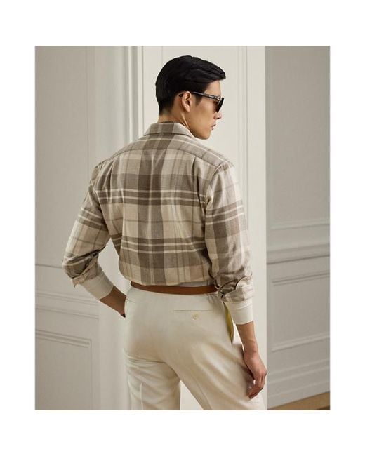 Ralph Lauren Natural Plaid Cashmere Shirt for men