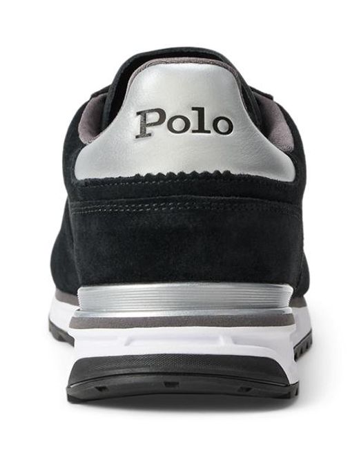 Polo Ralph Lauren Black Varick Suede & Oxford Trainer for men