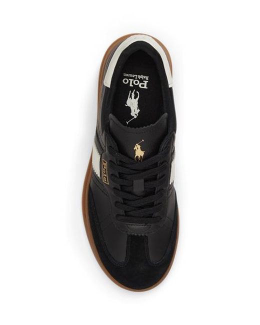 Polo Ralph Lauren Black Heritage Aera Suede Trainer