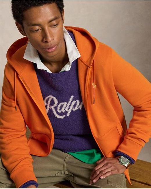 Polo Ralph Lauren Orange Double-Knit Full-Zip Hoodie for men