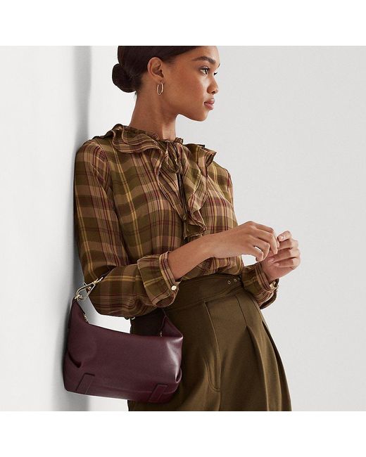 Petit sac porté épaule Kassie en cuir Ralph Lauren en coloris Marron | Lyst