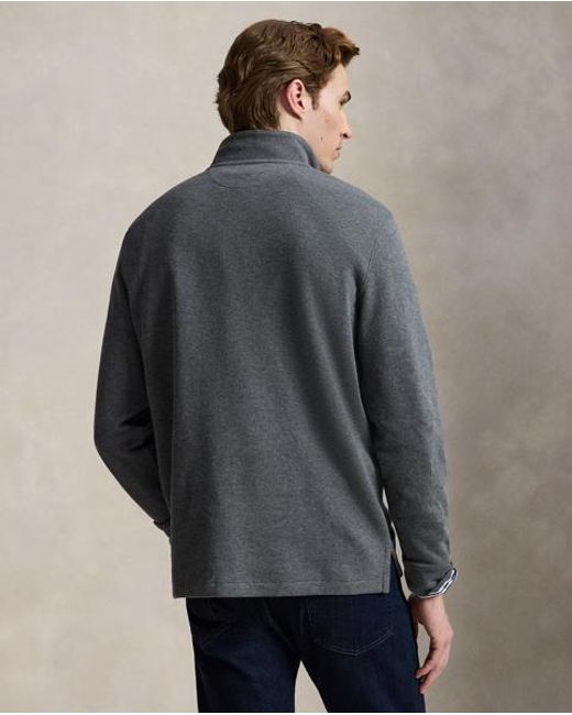 Polo Ralph Lauren Gray Estate-Rib Quarter-Zip Pullover for men