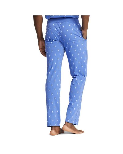 Pantaloni da pigiama in jersey con pony di Polo Ralph Lauren in Blue da Uomo