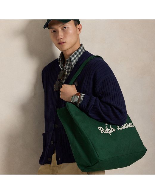 Polo Ralph Lauren Blue Embroidered Canvas Tote for men
