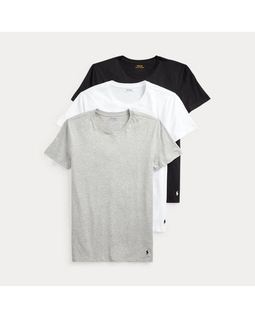 Polo Ralph Lauren Black Slim Crewneck 3-Pack for men