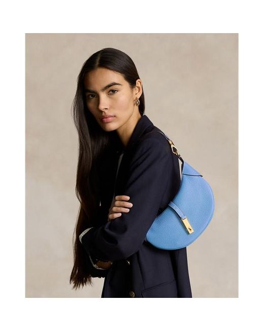 Polo Ralph Lauren Blue Polo Id Pebbled Mini Shoulder Bag