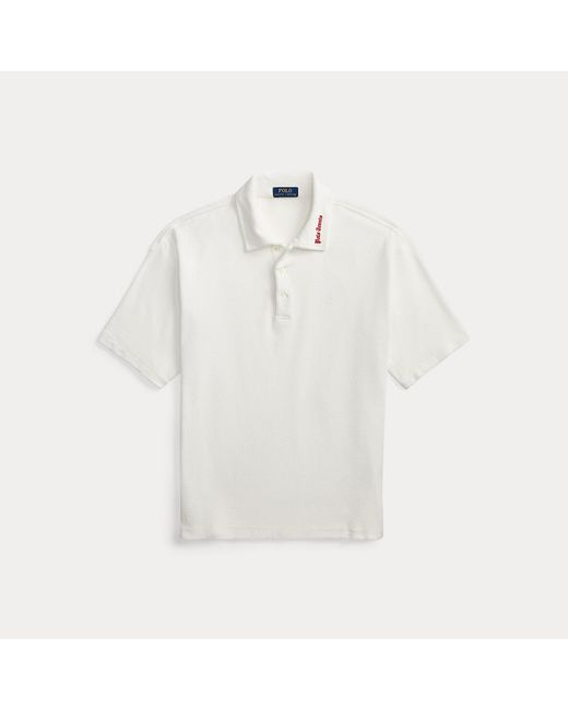 Ralph Lauren Gray Relaxed Fit Terry Polo Shirt for men