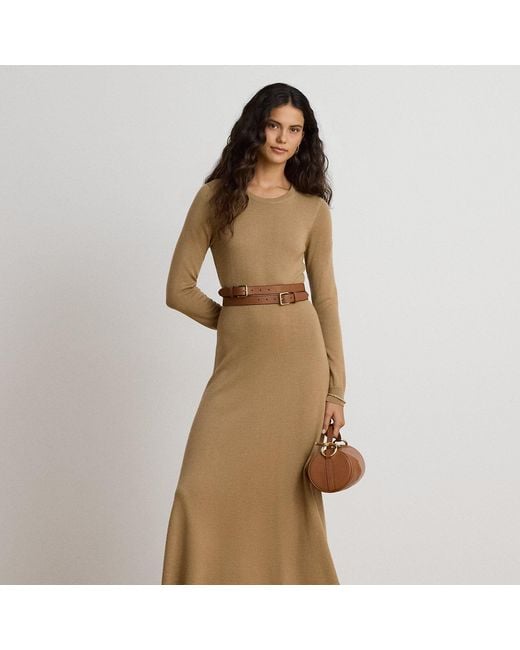 Ralph Lauren Natural Wool Crewneck Jumper Dress