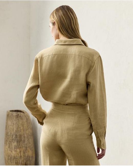 Ralph Lauren Adrien Relaxed Fit Linnen Overhemd in het Natural