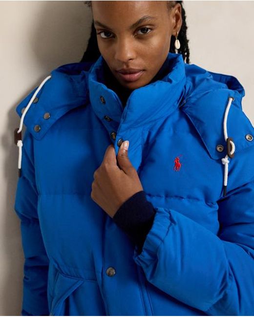 Polo Ralph Lauren Blue Quilted Hooded Down Jacket