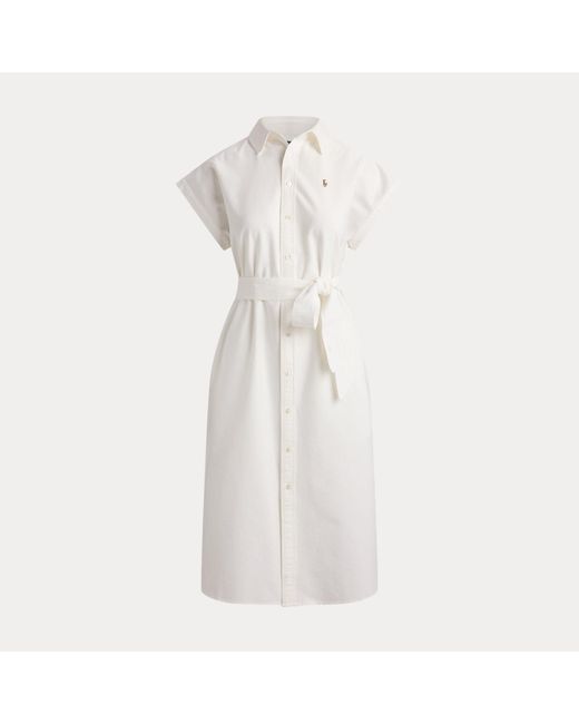 Polo Ralph Lauren Natural Belted Cotton Oxford Shirtdress