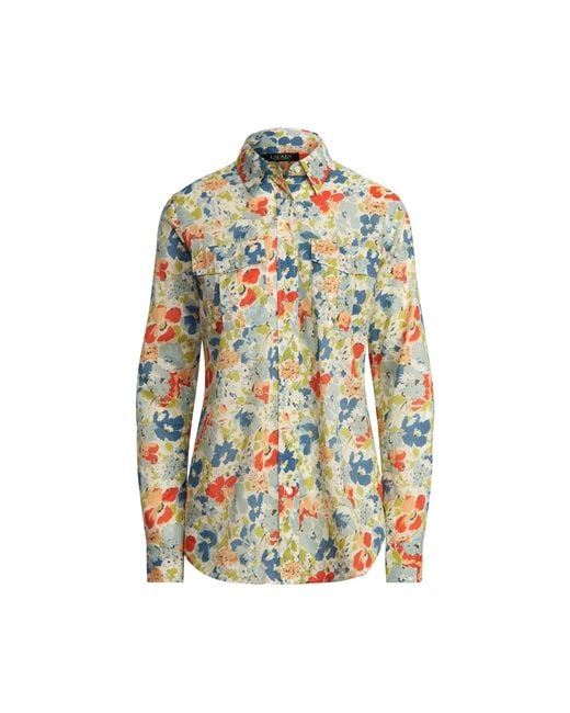 Ralph Lauren Multicolor Floral Cotton Voile Shirt