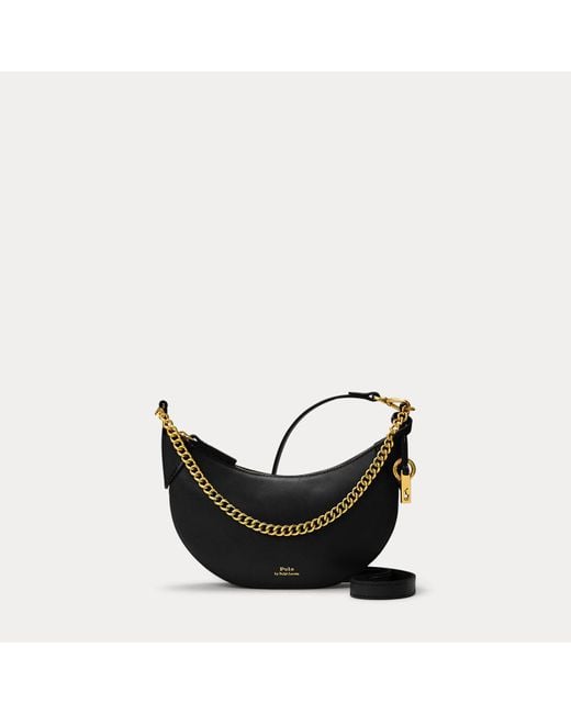 Polo Ralph Lauren Black Polo Id Leather Mini Chain Bag