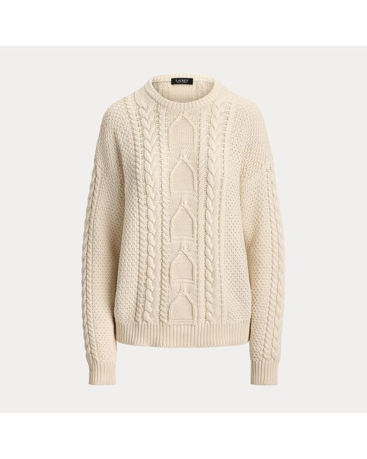 Ralph Lauren Natural Cable-Knit Cotton Crewneck Jumper