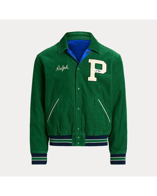 Polo Ralph Lauren Reversible Letterman Jacket in Green for Men Lyst UK