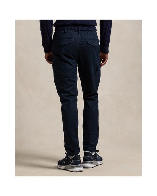 Ralph Lauren Blue Stretch Slim Fit Twill Cargo Trouser for men