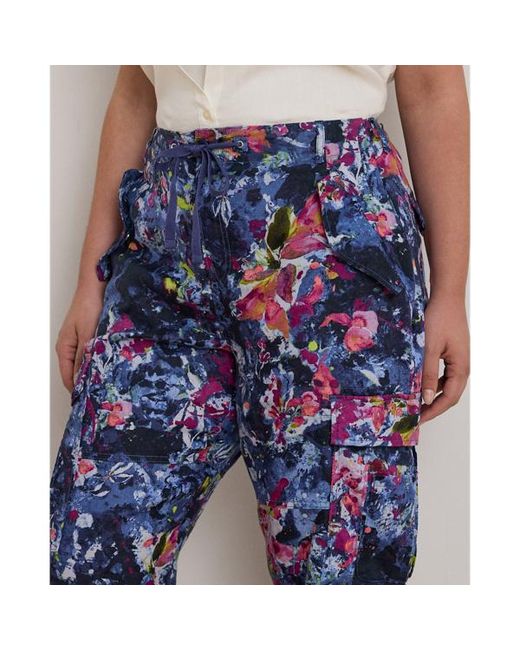 Ralph Lauren Blue Ralph Lauren Print Linen Cargo Ankle Pant