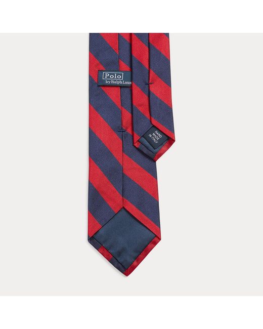 Polo Ralph Lauren Red Striped Silk Repp Narrow Tie for men