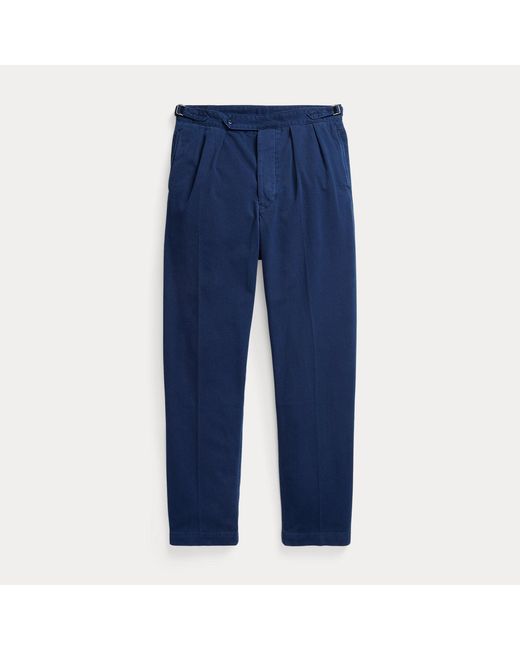Ralph Lauren Blue Relaxed Fit Twill Officer's Trousers for men